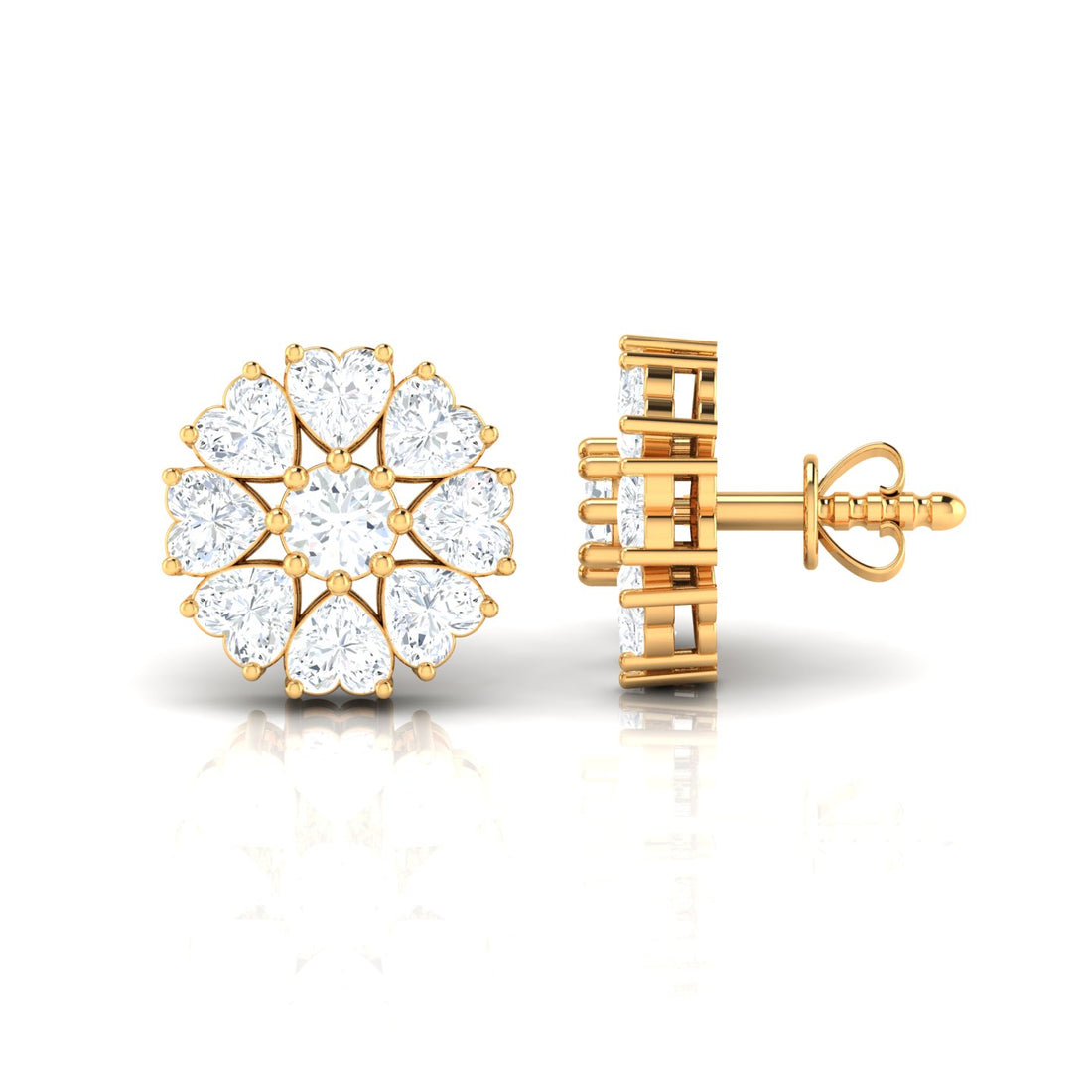 Elegant swirl diamond earring