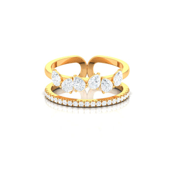 Double Row Diamond Finger Ring