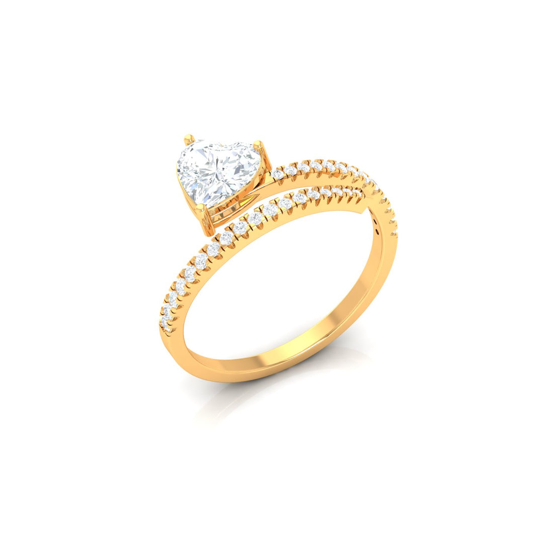 Heart Cut Moissanite Diamond Pave Ring