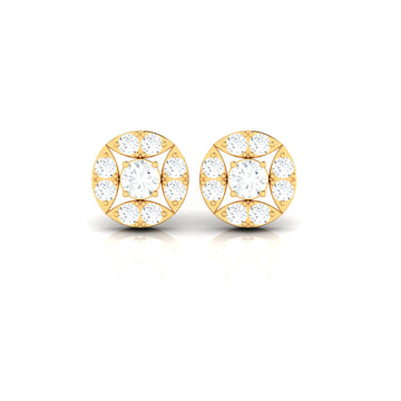 Dazzling Bloom Gold & Diamond Stud Earrings