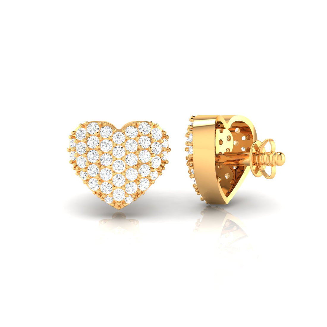 Glinting Heart Diamond Earrings