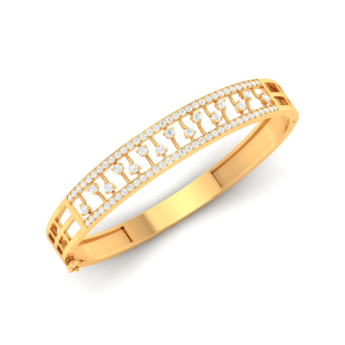 Sculpted Edge Gold & Diamond Bangle