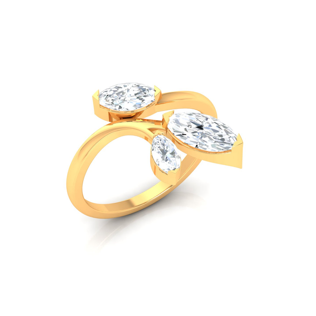 Luminous Diamond Leaves Finger Ring