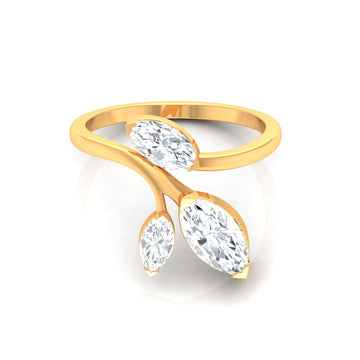 Luminous Diamond Leaves Finger Ring