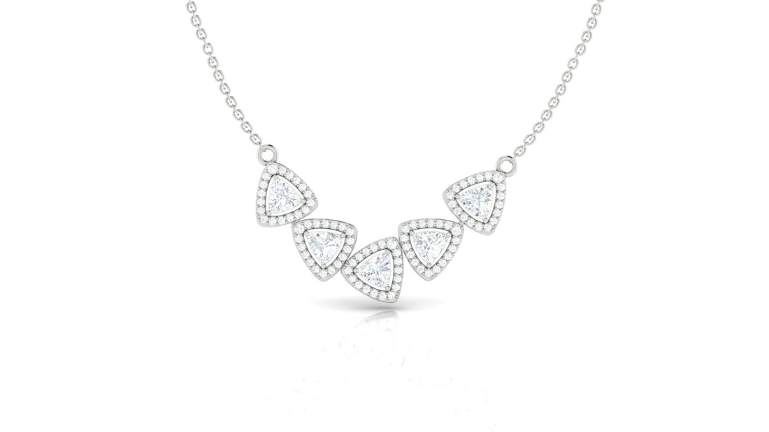 Radiant Triangles Diamond Necklace Set