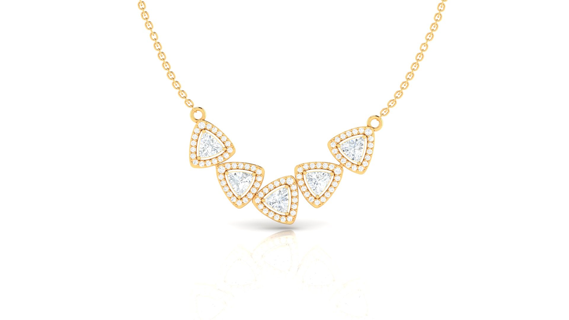 Radiant Triangles Diamond Necklace Set