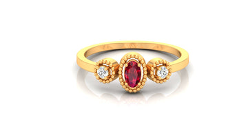 Ruby Halo Ring 14KT