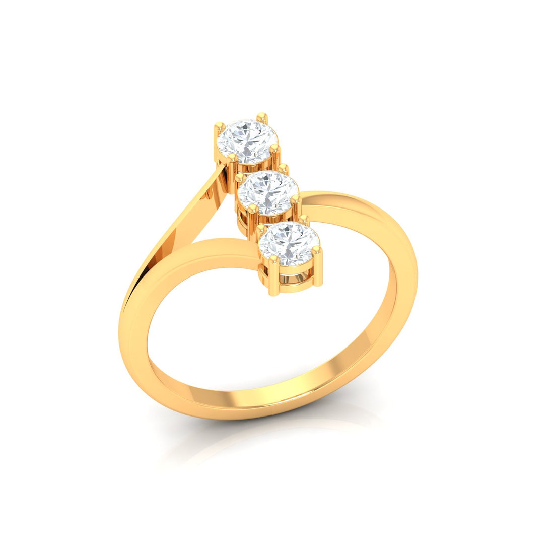 Elegant Slender Solitaire Ring 14KT