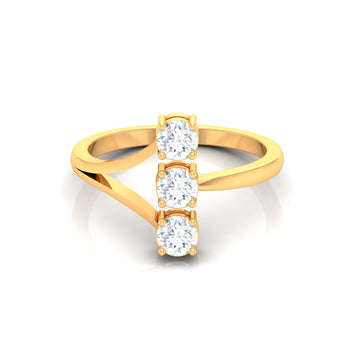 Elegant Slender Solitaire Ring 14KT