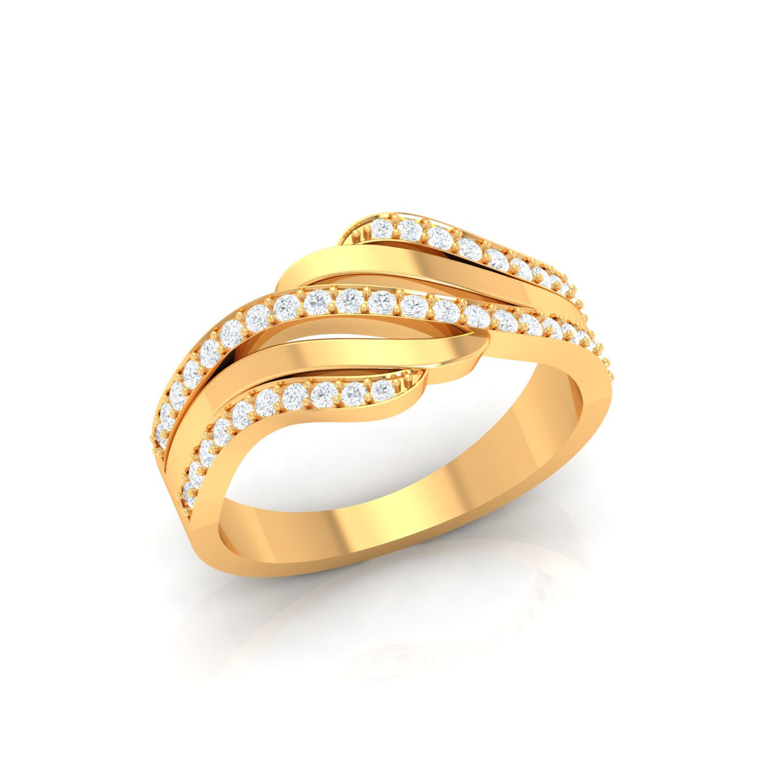 Twisted Strands Diamond Ring 14KT