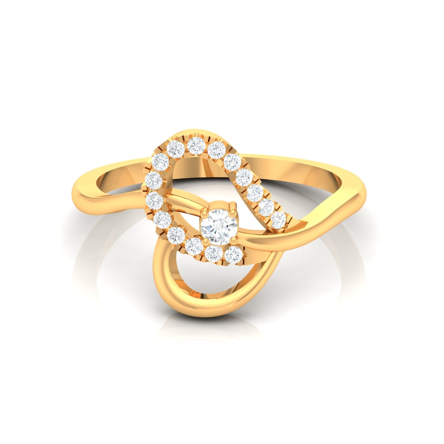 Tiny Leaf Diamond Ring 14KT