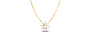 Floral Marquise Diamond Pendant (WITHOUT CHAIN)