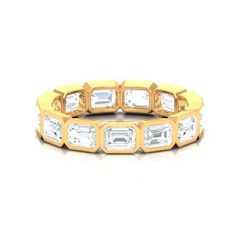 Emerald Cut East West Bezel Band