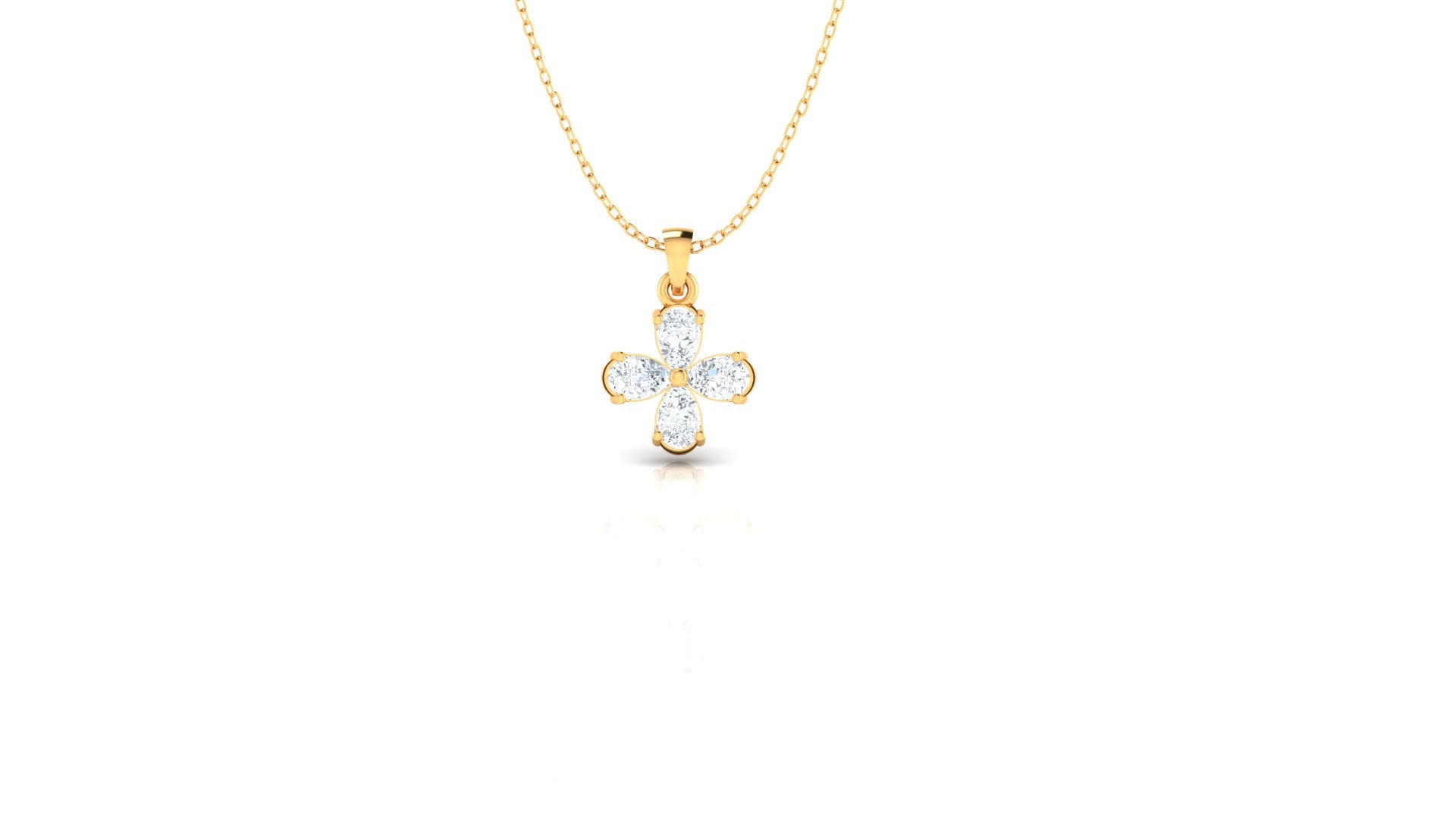 Floral Pear Diamond Pendant (WITHOUT CHAIN)