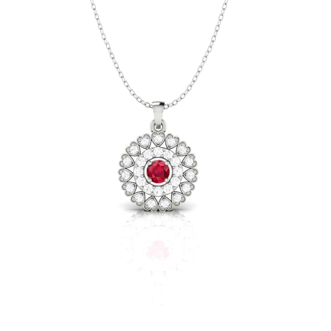 Round and Heart Diamond Pendant (WITHOUT CHAIN)