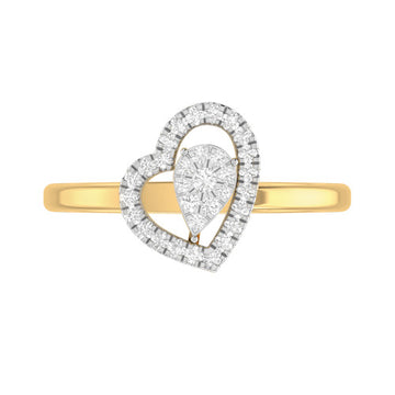 LR02643 HEART & PEAR DIAMOND RING